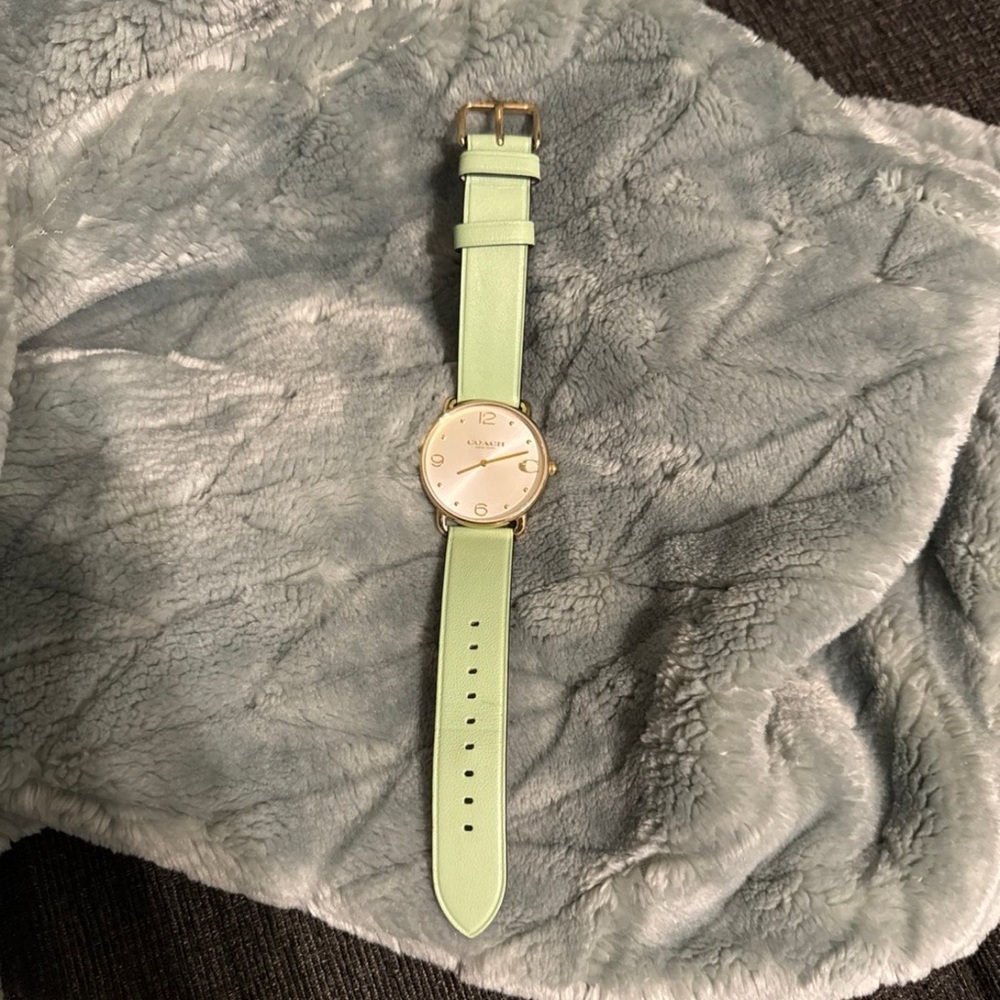 Coach Light Green Women's Watch with Gold Accents